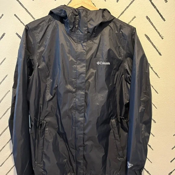 Columbia Black Rain Jacket - Picture 1 of 5